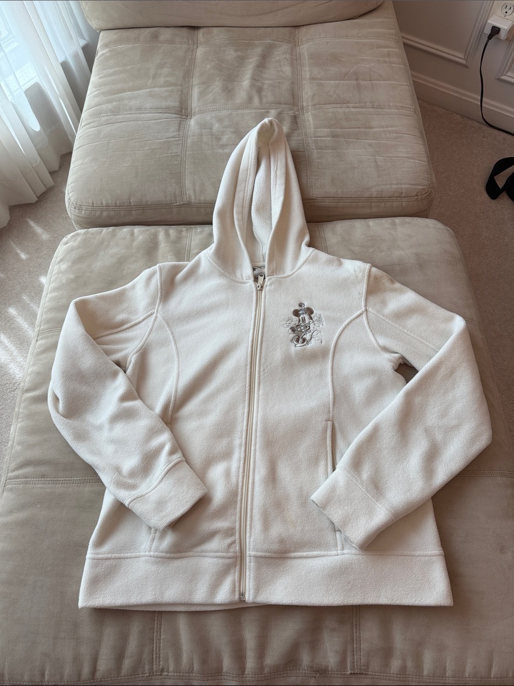 Disney White Hooded Jacket with Embroidered Mickey